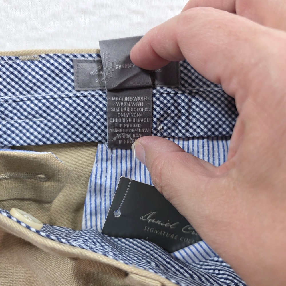 Daniel Cremieux Shorts Mens 42 Khaki Signature Collection Cotton Blend Stretch - Picture 6 of 12